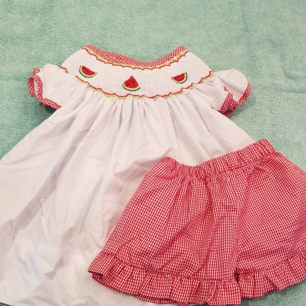 NOLA Smocked | Smocked Watermelon Top & Shorts